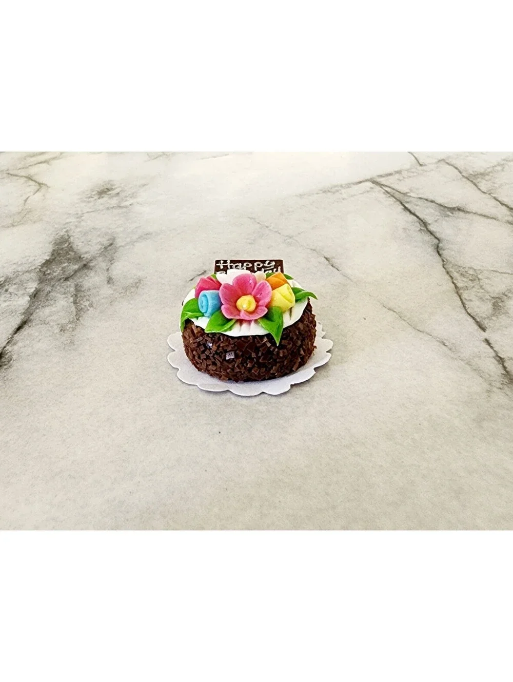Miniature Dollhouse Happy Birthday Special Occasion Party Cake 1:12 Scale
